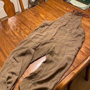 Anthropologie green overalls 32